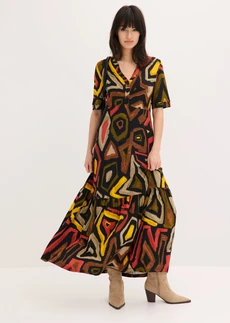 Robe longue en jersey viscose • rouge carmin-noir imprimé • Boutique bonprix