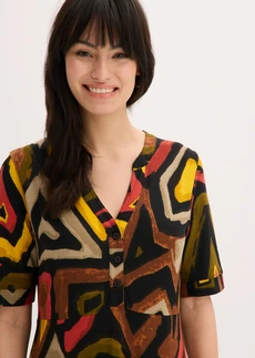 Robe longue en jersey viscose • rouge carmin-noir imprimé • Boutique bonprix