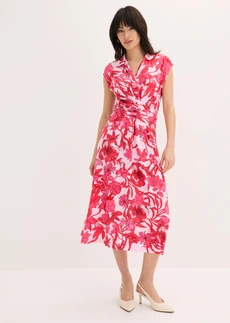Robe douce en jersey viscose, Couleur: rose vif floral
