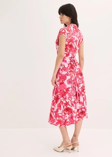 Robe douce en jersey viscose, Couleur: rose vif floral
