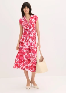 Robe douce en jersey viscose, Couleur: rose vif floral