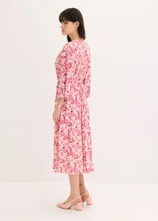 Rochie din jerse cu dantelă • pink cu imprimeu • magazin bonprix