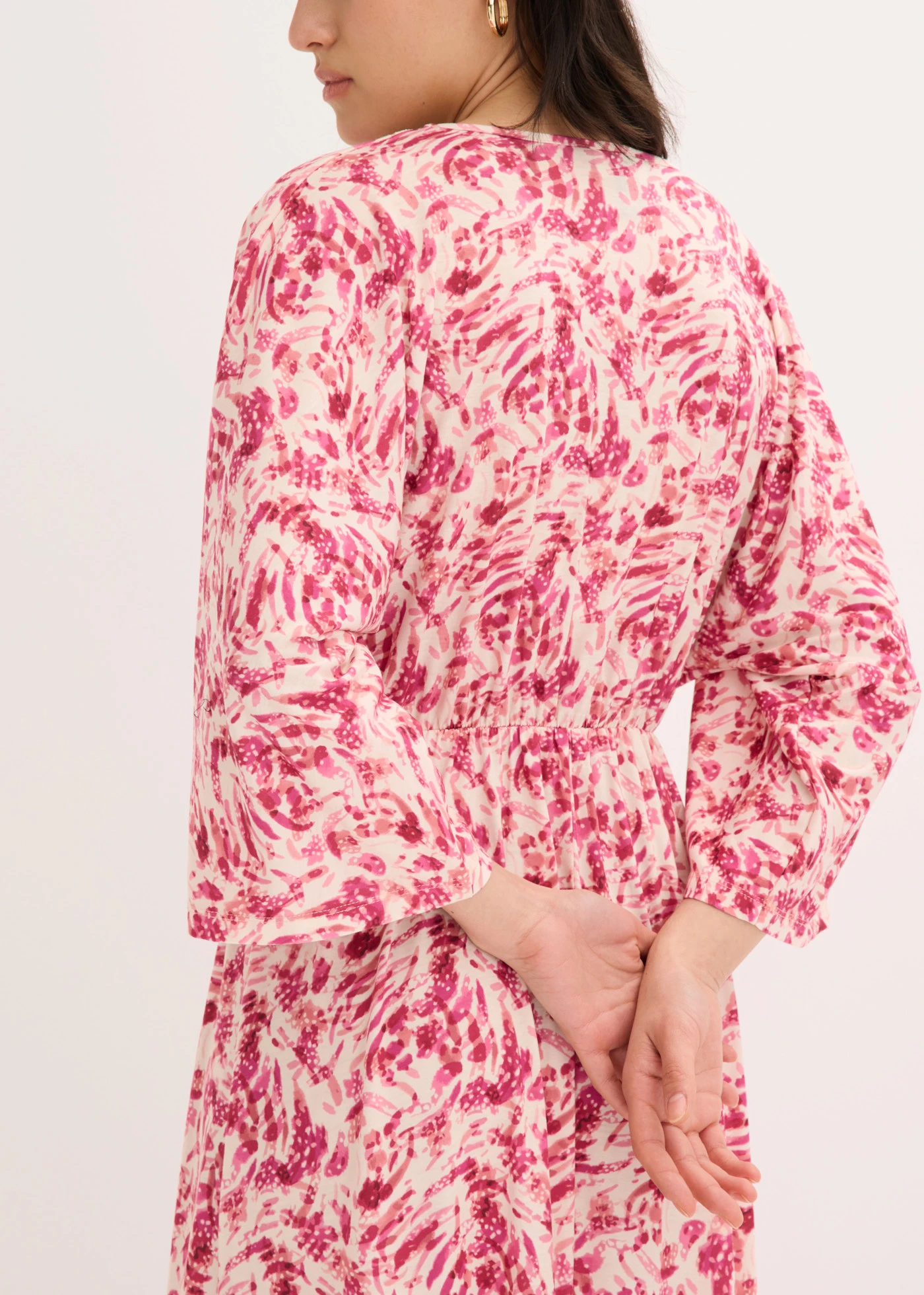 Jersey jurk met kant • pink gedessineerd • bonprix online shop