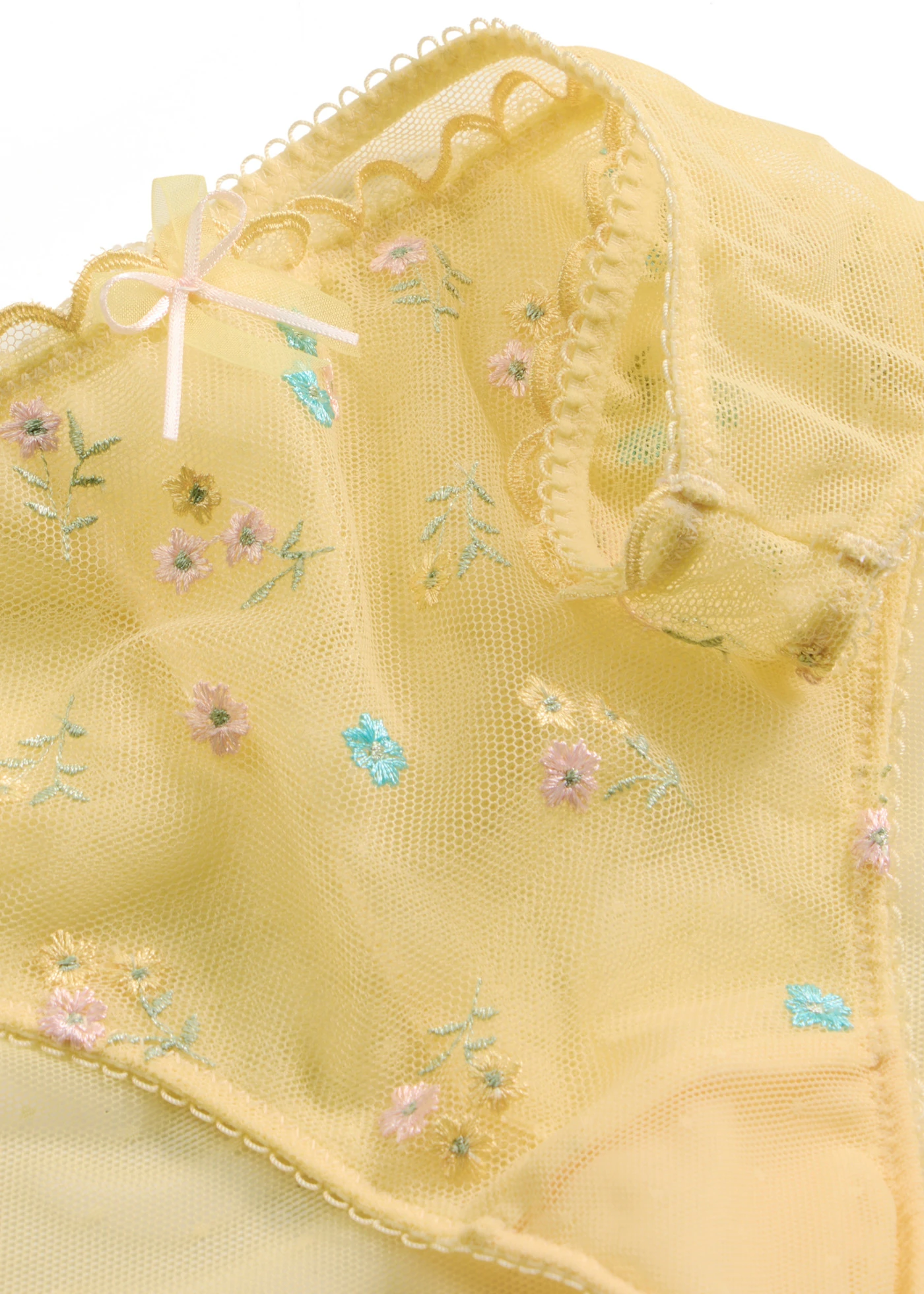 Chilot mini cu broderie delicată • galben deschis înflorat • magazin bonprix