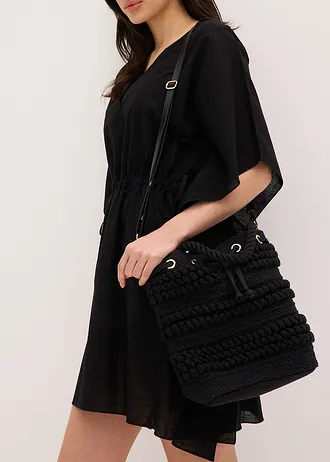Sac seau texturé • noir • Boutique bonprix