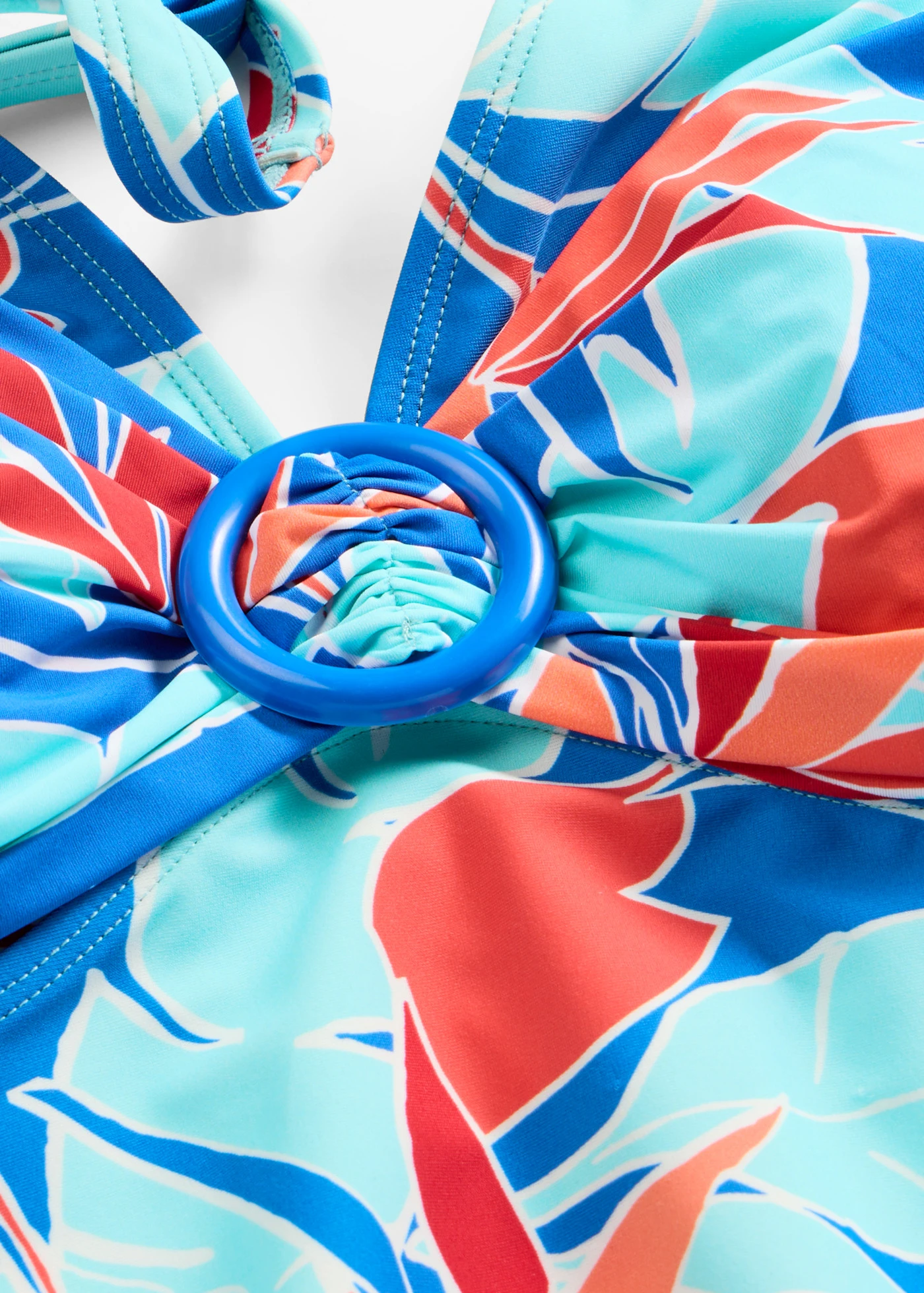 Tankini met ringdetail (2-dlg. set) • blauw gebloemd • bonprix online shop