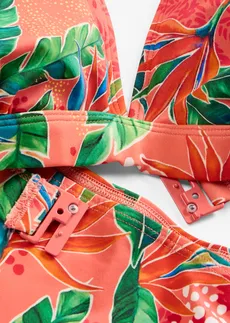 Trojúhelníkové bikiny (2dílná souprava) • korálová s květinovým potiskem • bonprix obchod