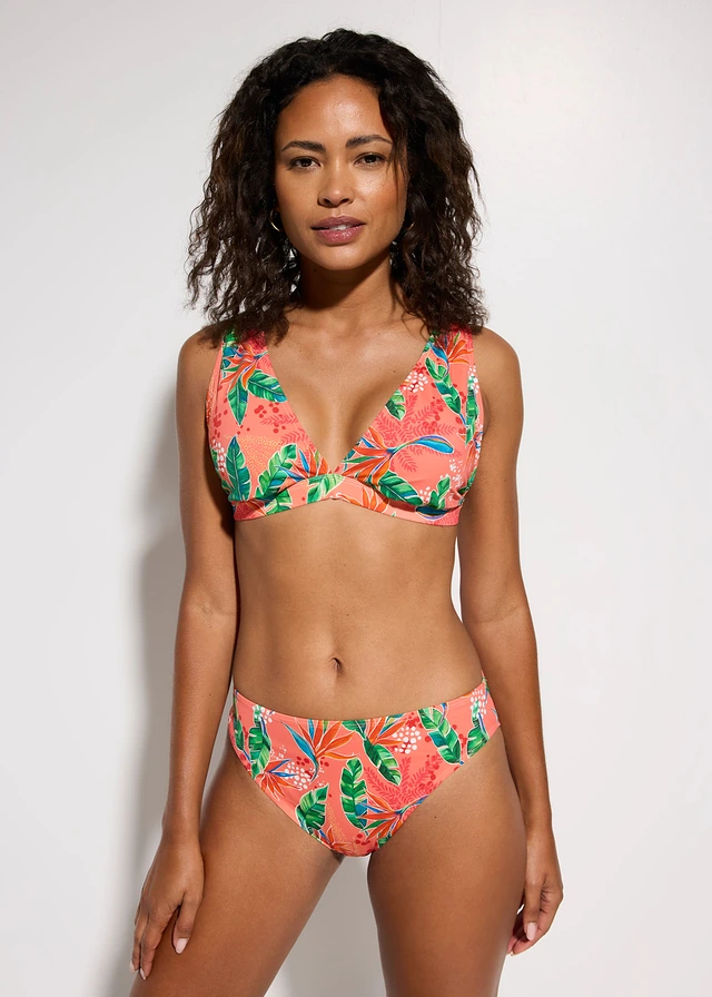 Triangel bikini (2-dlg. set), Kleur: koraal bloemenprint