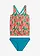 Costum baie tankini oversize (set/2piese), culoare: corai floral cu imprimeu