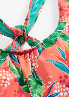 Oversized tankini met een speciaal rugdesign (2-dlg. set) • koraal bloemenprint • bonprix online shop