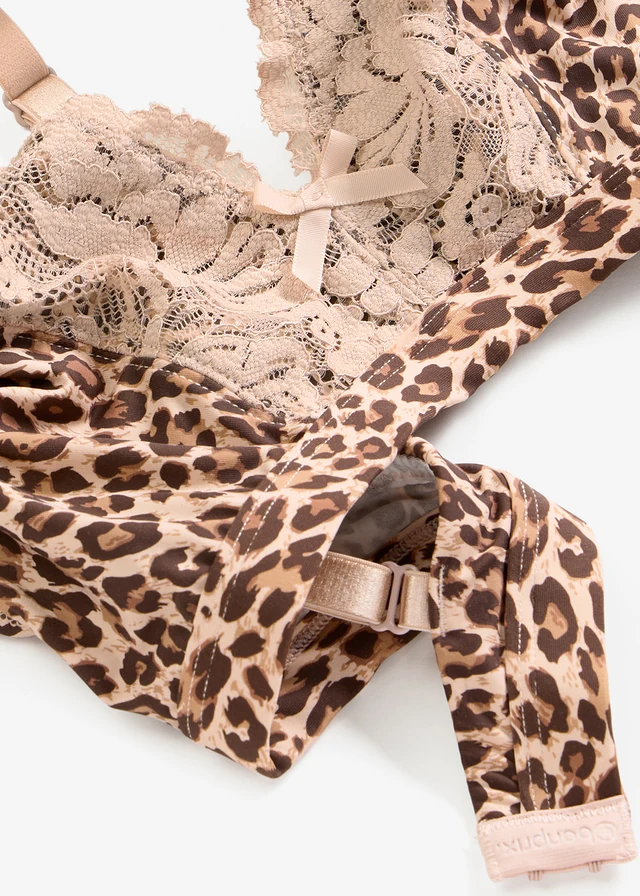 Sutien Bralette fără armătură, cu căptușeală moale și model leopard • cu imprimeu leo • magazin bonprix