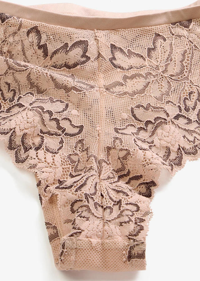 Braziliaanse slip met fijne kant • mat beige-donkerbruin gedessineerd • product-page.page-title-suffix