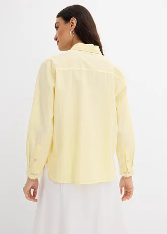 Chemisier rayé 100% coton • blanc-jaune clair rayé • Boutique bonprix