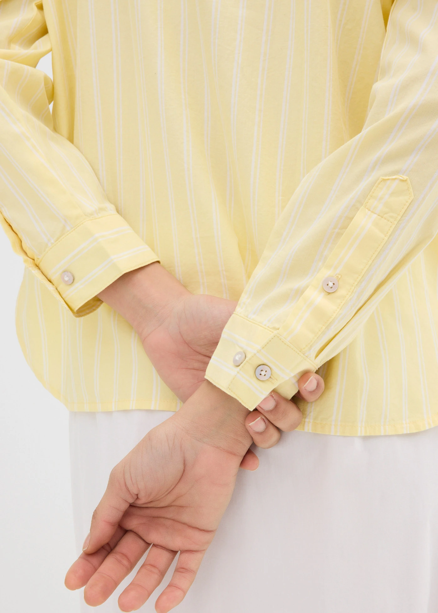 Chemisier rayé 100% coton • blanc-jaune clair rayé • Boutique bonprix