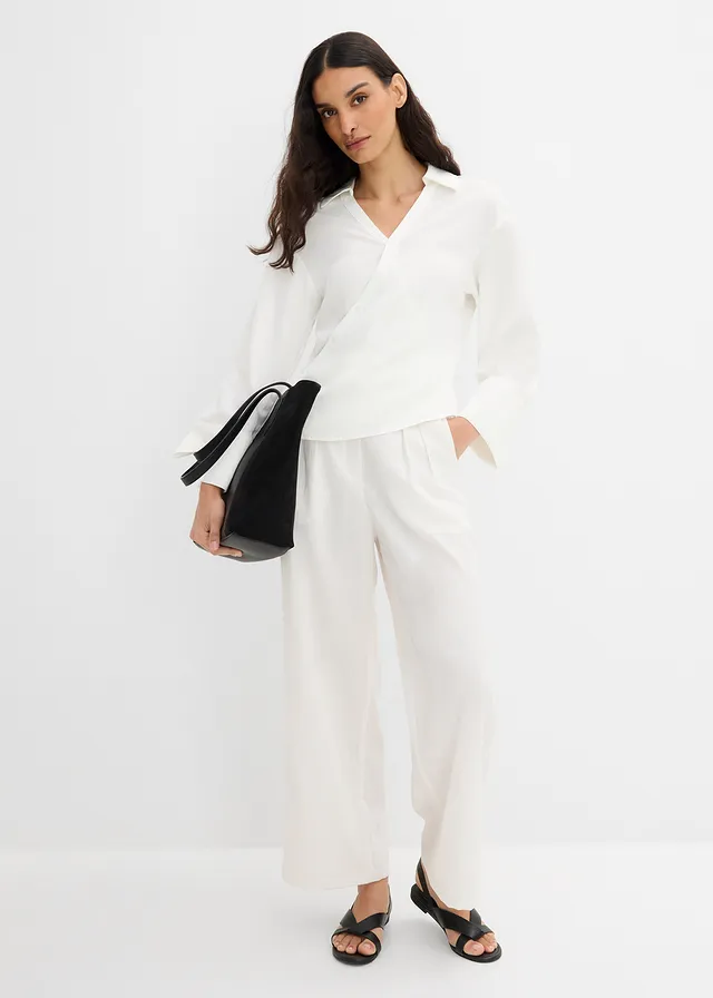 Asymmetrische blouse in een viscosemix verguld