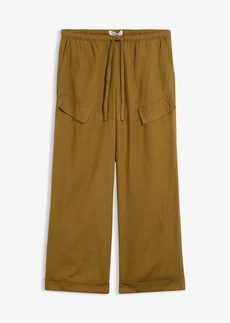 Pantaloni utility ceva mai scurți, culoare: verde-natur