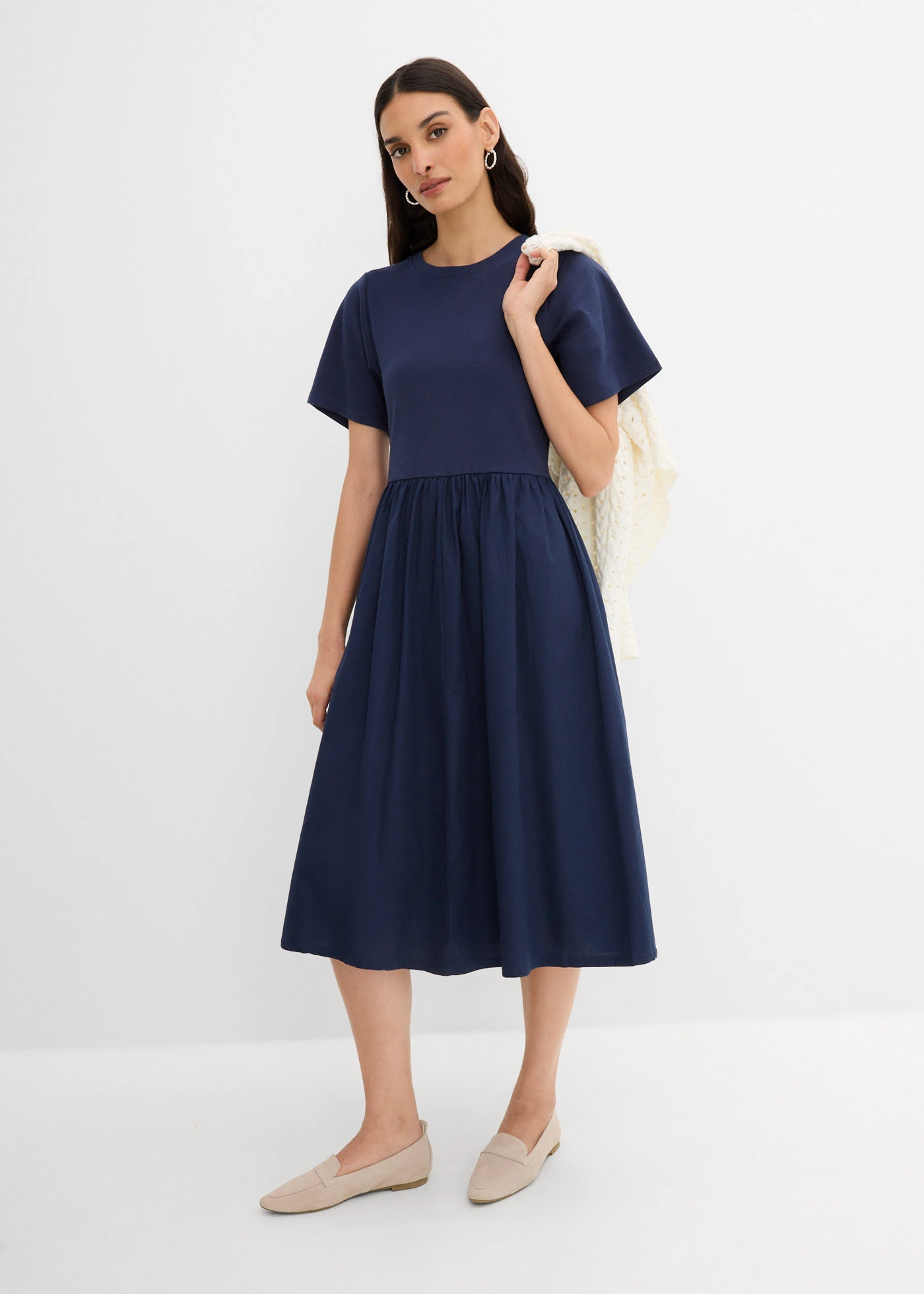 Rochie midi din bumbac 100% • bleumarin • magazin bonprix