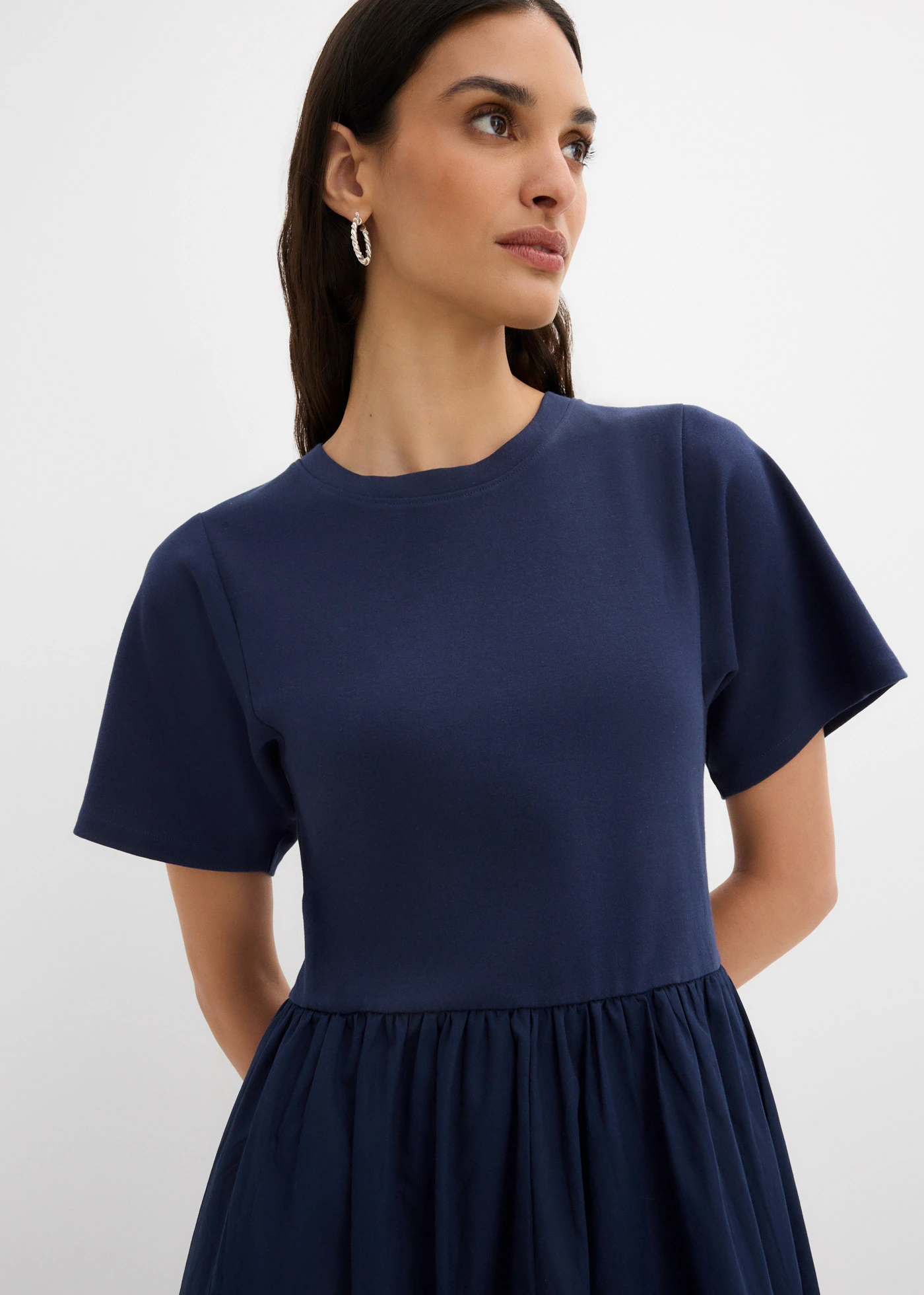 Robe midi 100% coton • bleu foncé • Boutique bonprix