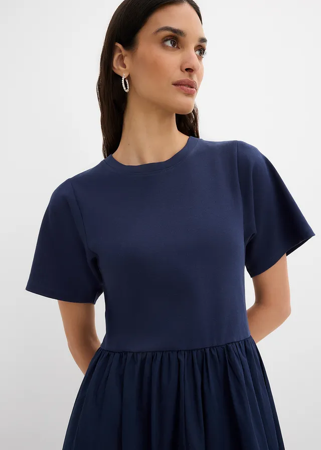Midi jurk van puur katoen • donkerblauw • product-page.page-title-suffix