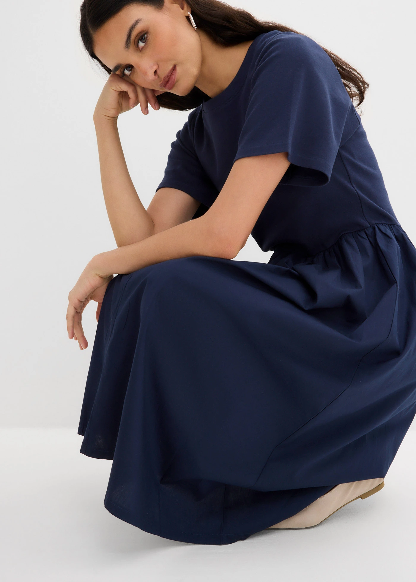 Rochie midi din bumbac 100% • bleumarin • magazin bonprix