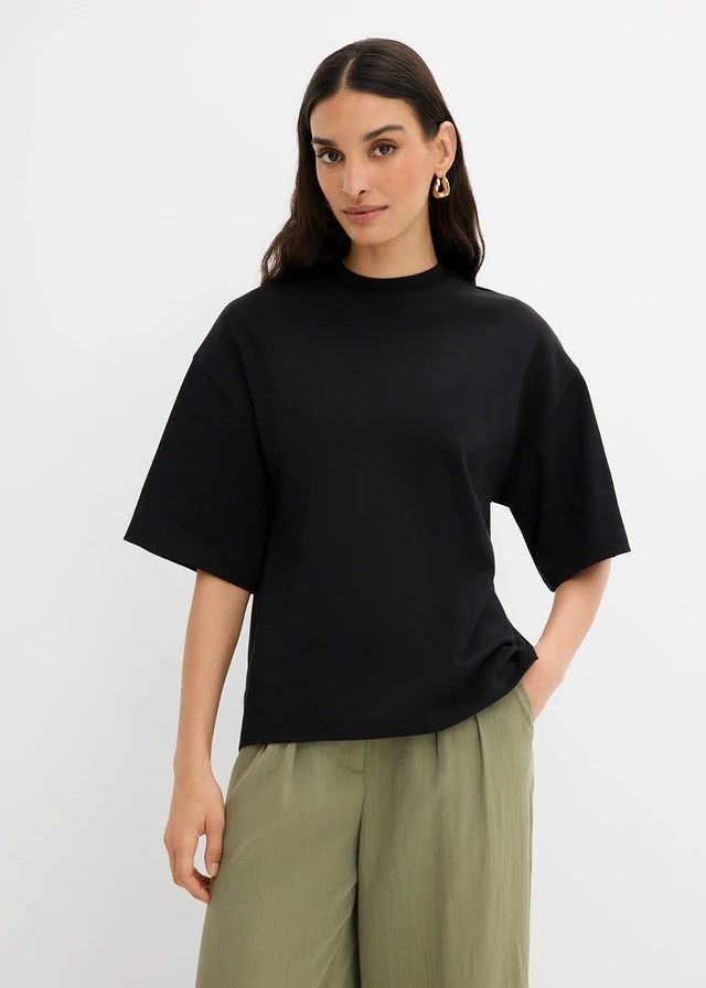 T-shirt oversize 100% coton à base asymétrique • noir • product-page.page-title-suffix