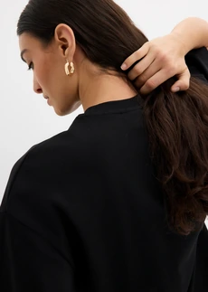 T-shirt oversize 100% coton à base asymétrique • noir • Boutique bonprix