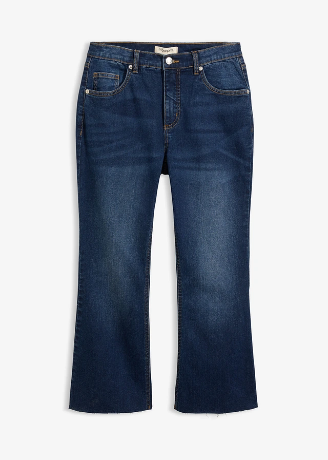 Jean bootcut taille haute, cropped