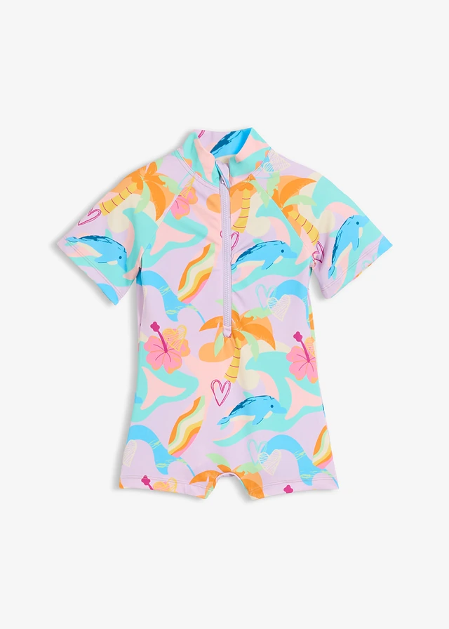 Zwemsuit, Kleur: zacht lila gedessineerd