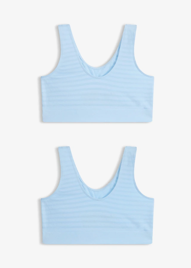 Feel Comfort naadloze bralette (set van 2) • 2x lichtblauw • bonprix online shop