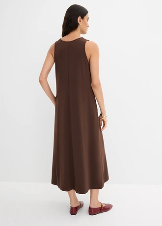 Midi jurk in A-lijn • donkerbruin • bonprix online shop