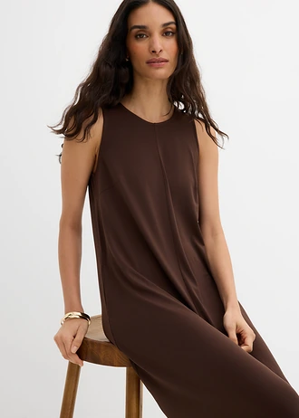 Midi jurk in A-lijn • donkerbruin • bonprix online shop