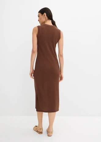 Rochie tricotată ușoară din amestec moale de viscoză • maro • magazin bonprix