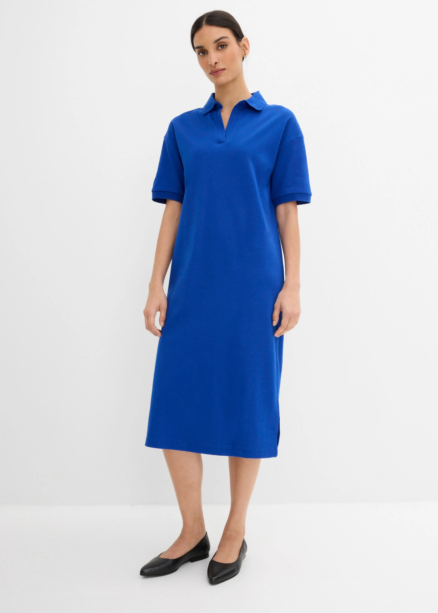 Polo midi jurk van puur biologisch katoen • kobaltblauw • bonprix online shop