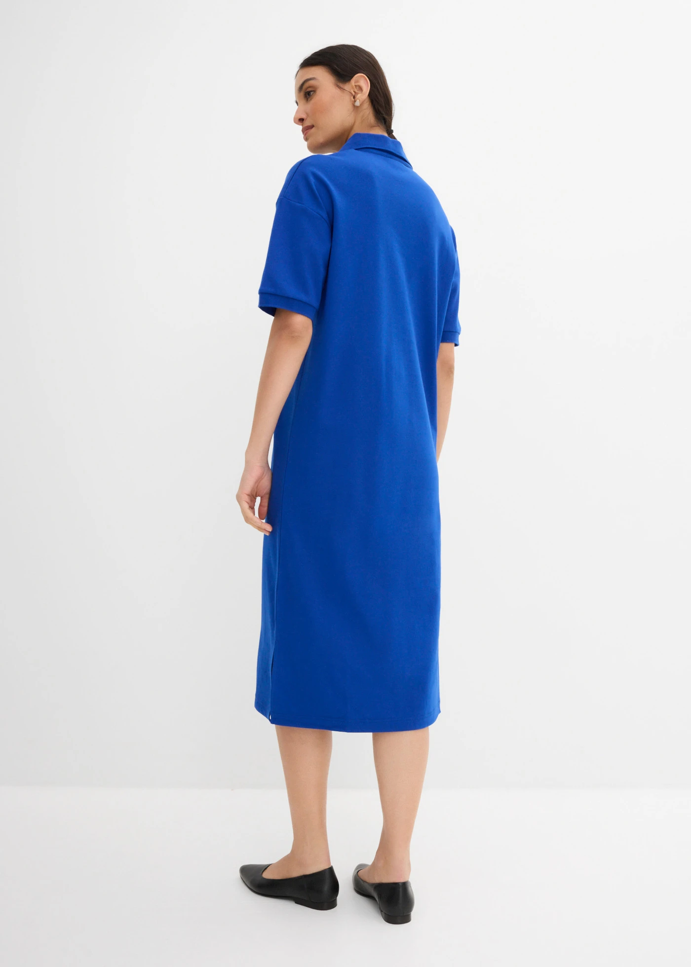 Rochie midi polo din bumbac organic 100% • albastru-cobalt • magazin bonprix