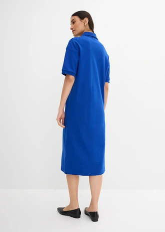 Polo midi jurk van puur biologisch katoen • kobaltblauw • bonprix online shop