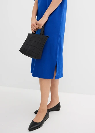 Robe midi 100% coton à col polo • bleu cobalt • Boutique bonprix