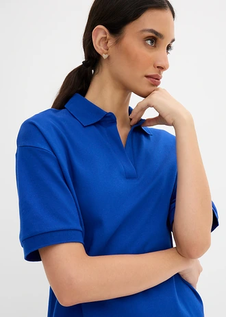 Polo midi jurk van puur biologisch katoen • kobaltblauw • bonprix online shop