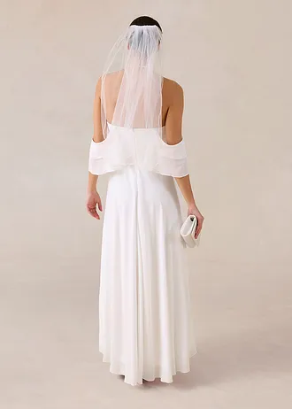 Trouwjurk van fijn chiffon met drapering • wolwit • bonprix online shop