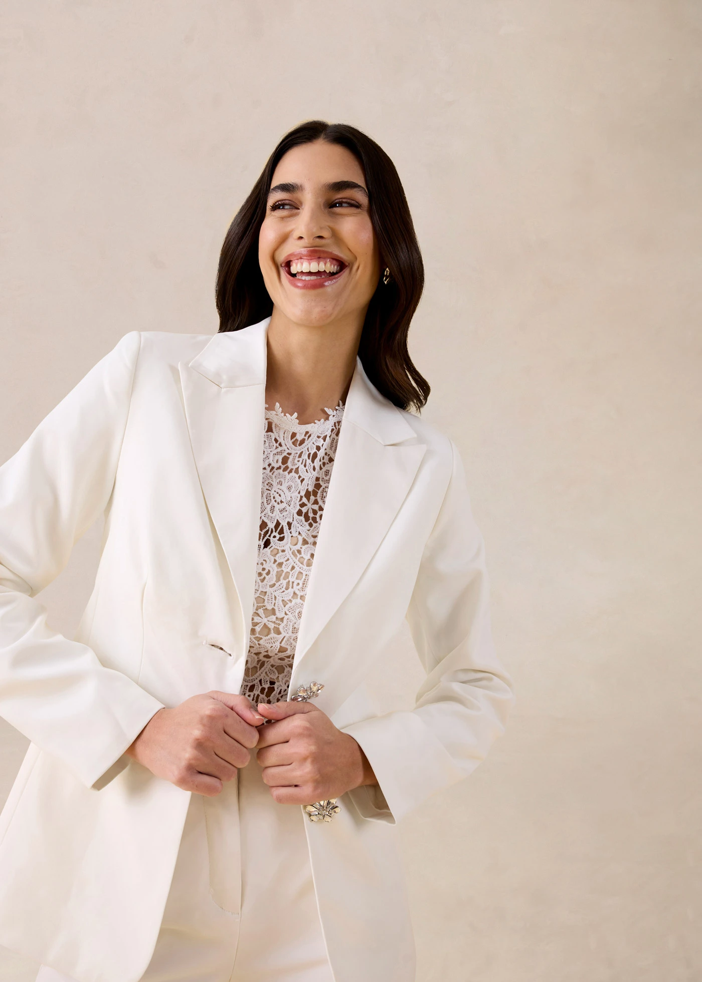 Blazer met sierknopen • wolwit • bonprix online shop