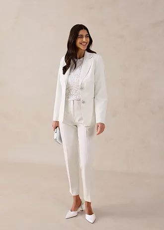 Stretch broek, Kleur: wolwit