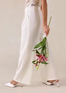 Pantalon large à pinces • ecru • Boutique bonprix