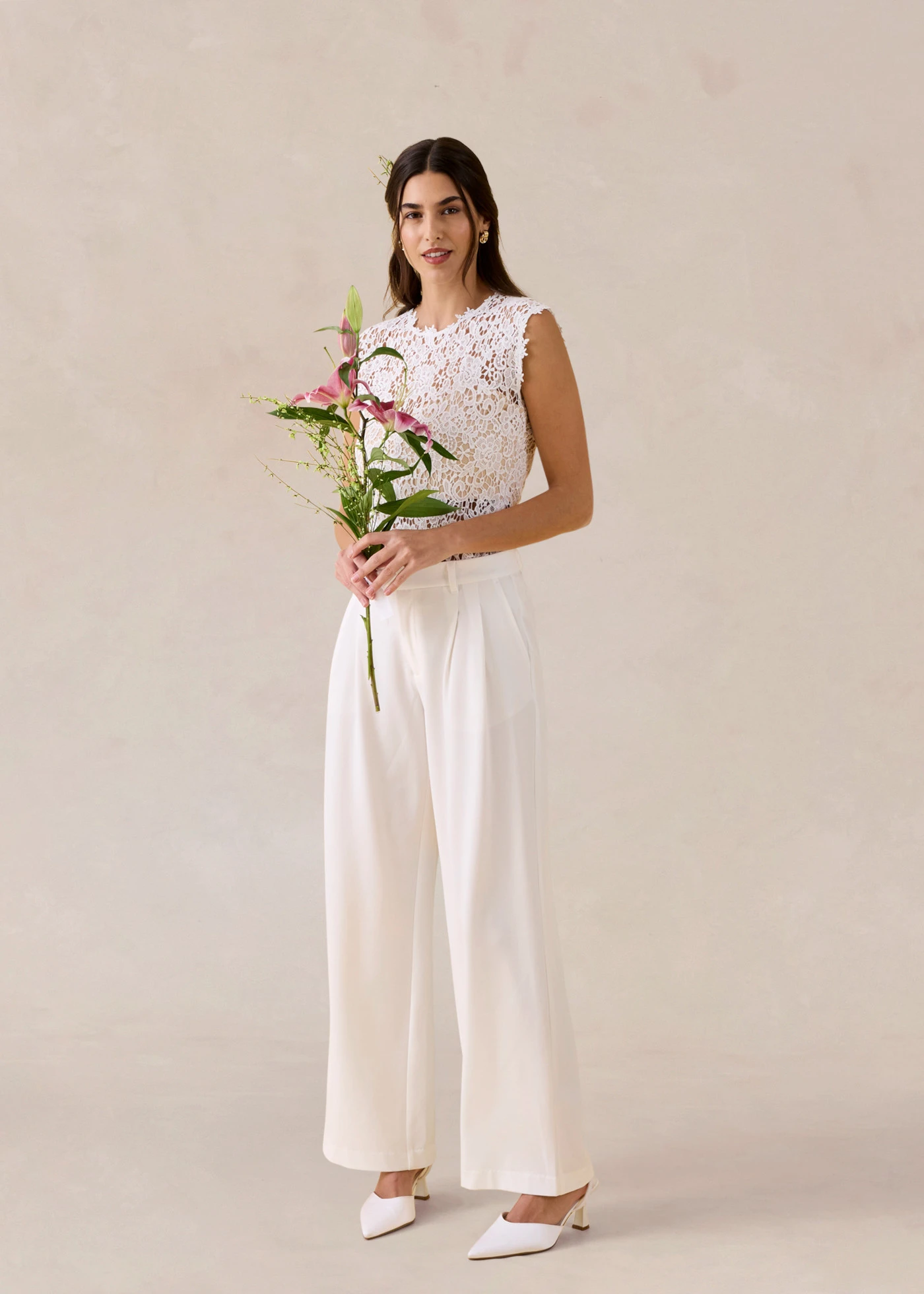 Pantaloni marlene • ecru • magazin bonprix