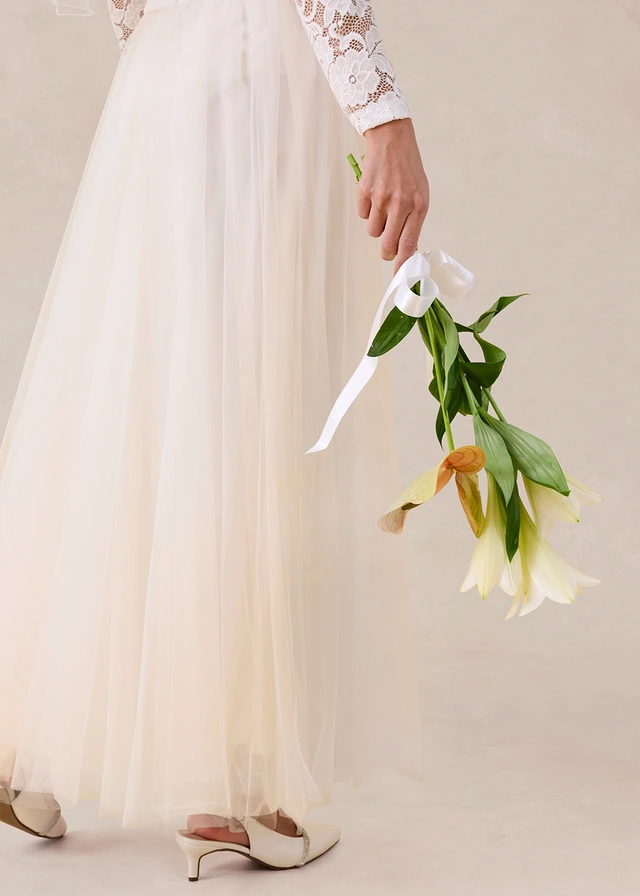 Maxi rok van sierlijke tule • wit-champagnekleur • product-page.page-title-suffix
