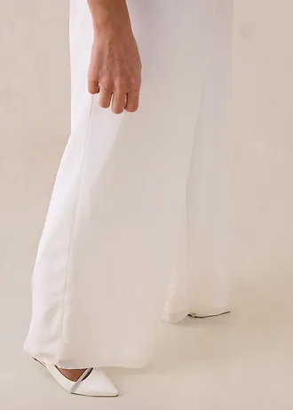 Jumpsuit van fijn chiffon met kant • wolwit • bonprix online shop