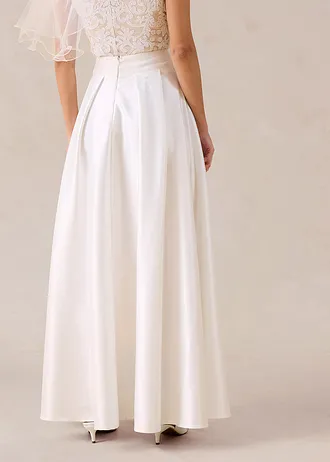 Jupe longue en satin brillant • ecru • Boutique bonprix