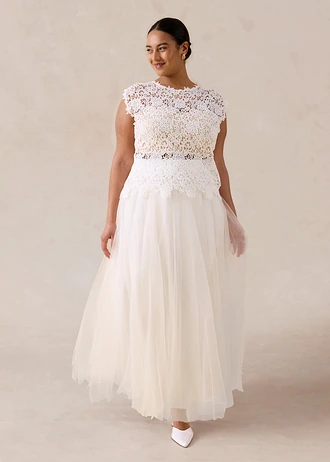 Top en dentelle, Couleur: ecru