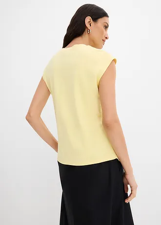 Shirt met asymmetrische onderrand van een viscose-mix • lichtgeel • bonprix online shop