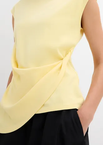 Shirt met asymmetrische onderrand van een viscose-mix • lichtgeel • bonprix online shop
