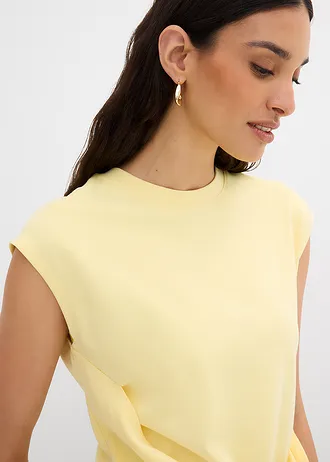 Shirt met asymmetrische onderrand van een viscose-mix • lichtgeel • bonprix online shop