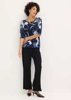 Bluză cu imprimeu floral • bleumarin-ecru înflorat • magazin bonprix